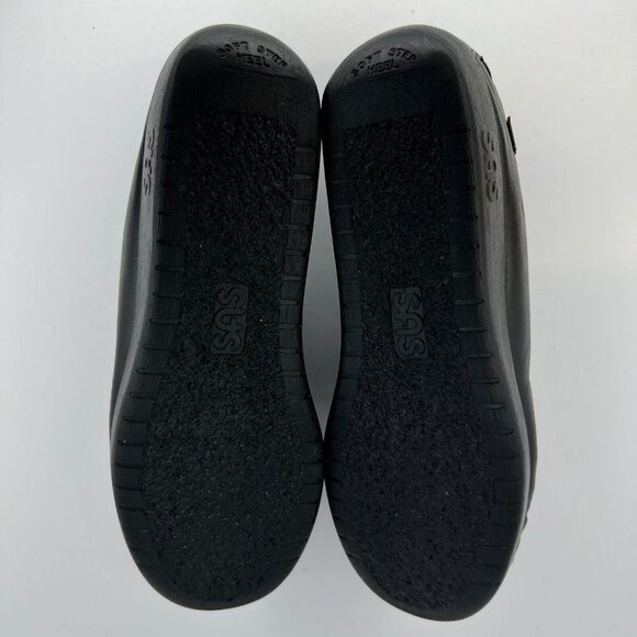 SAS Womens Black Penny Handsewn Leather Soft Teel Heel Slip-On Size 7 Loafers - Picture 8 of 8